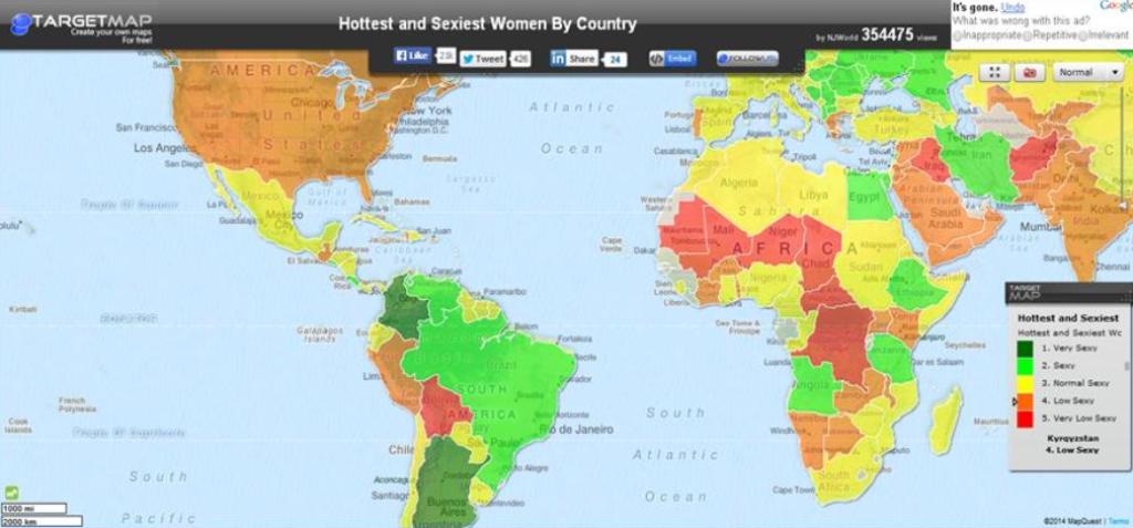 Mapa De Mujeres Sensuales Y Atractivas Por Pa Ses De Acuerdo Con Target Map