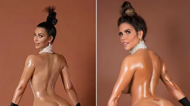 Fotos Candidata a Miss BumBum imita desnudo de Kim Kardashian.