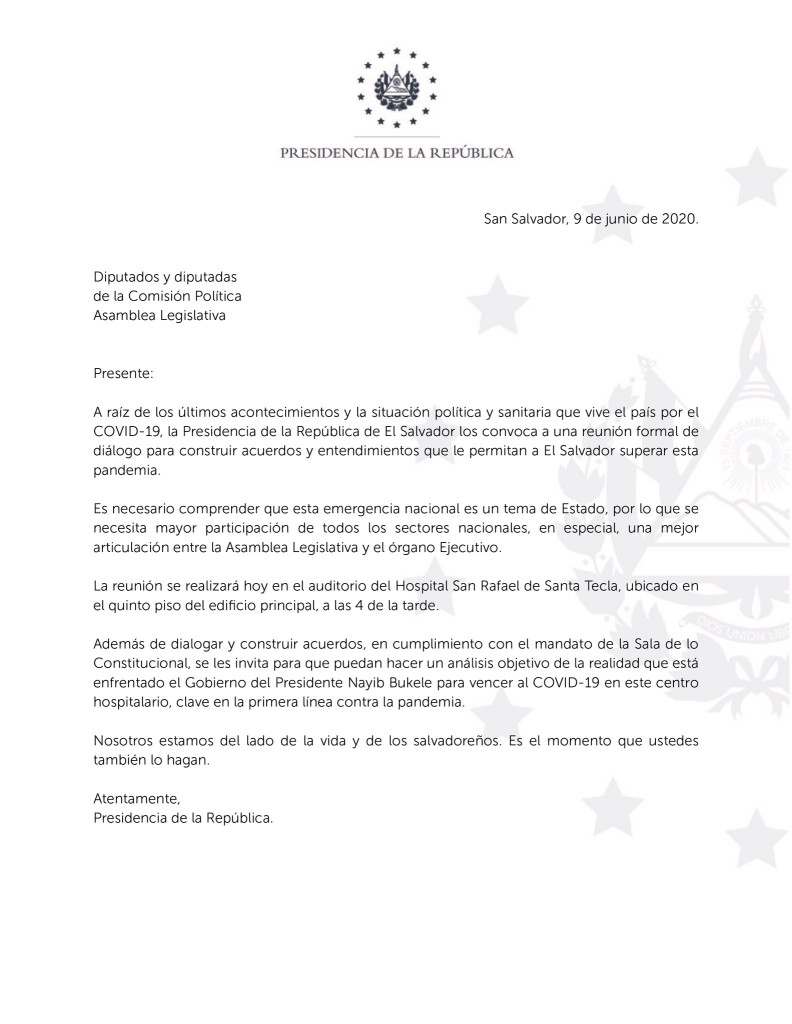 Carta Gobierno San Rafael