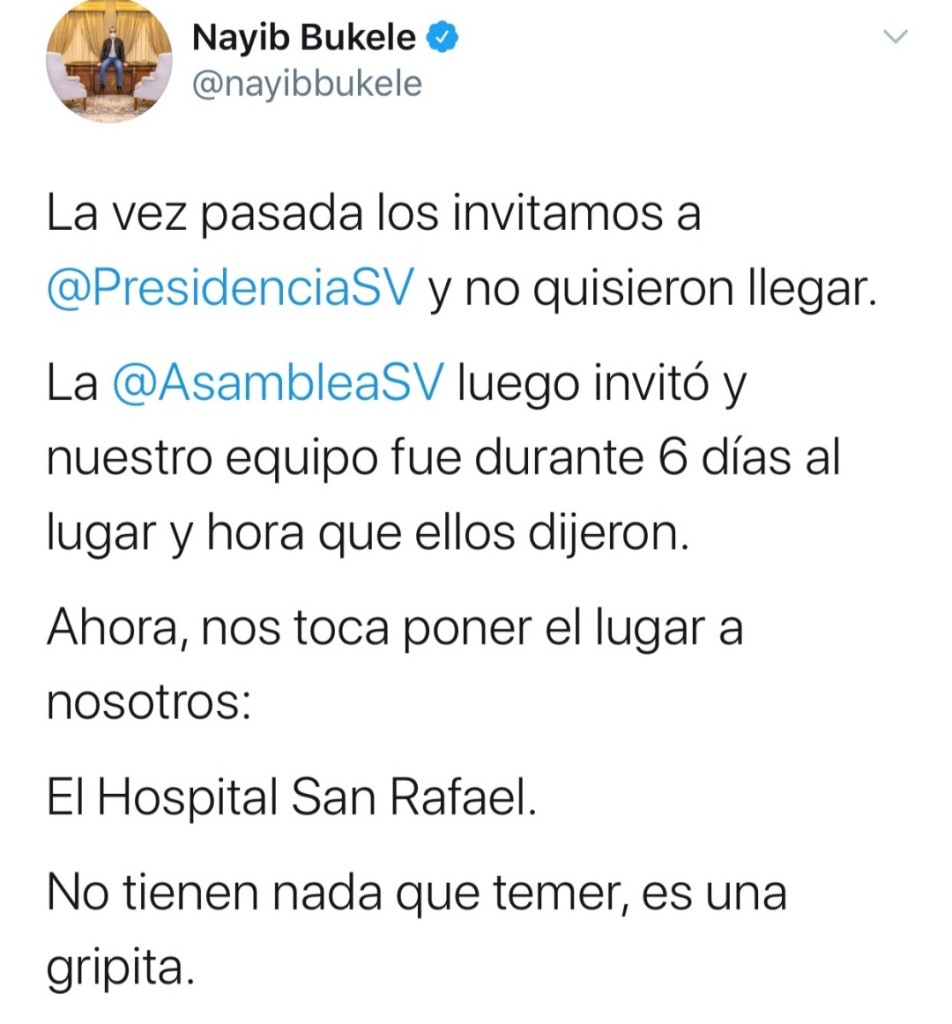 Tuit Bukele San Rafael