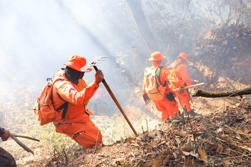 Sistema Bambi bucket - Foto: Cuerpo de Bomberos 