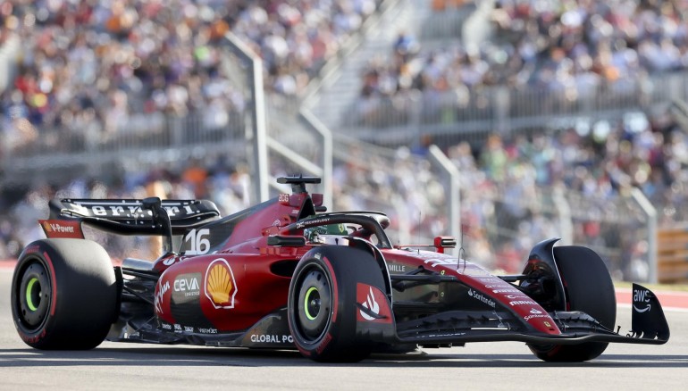 El piloto de Ferrari Charles Leclerc en la clasificación del Gran Premio de EE.UU., este 20 de octubre de 2023. EFE/EPA/Adam Davis