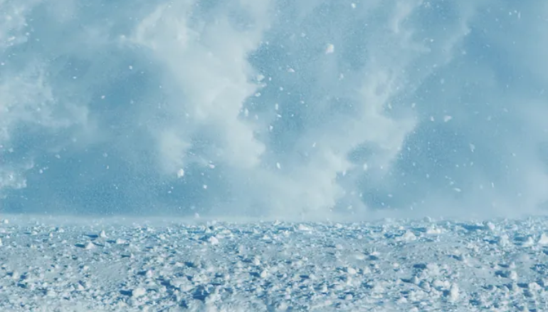 Vortex de nieve durante una ventisca en el Polo Norte. Foto: SHUTTERSTOCK